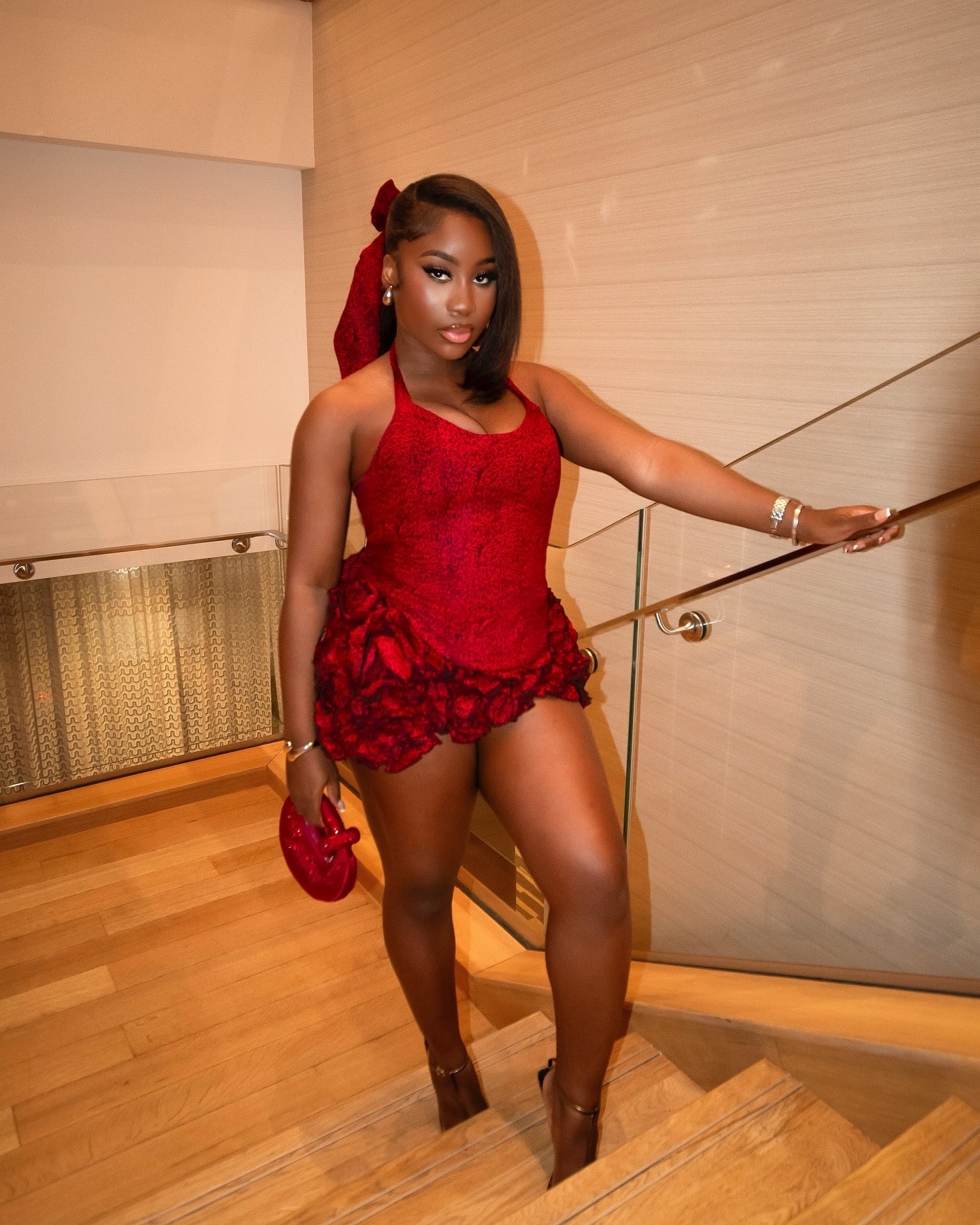 KEMMIE HALTER CORSET - RED